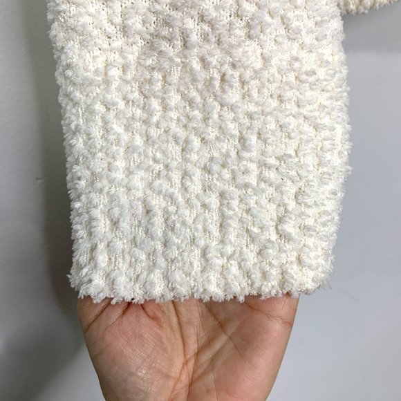 SANCTUARY White Milk Teddy V-Neck‎ Sweater Sz L - Picture 5 of 9